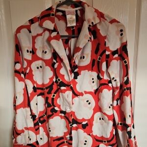 Cozy Santa Print Women's Pajama Top